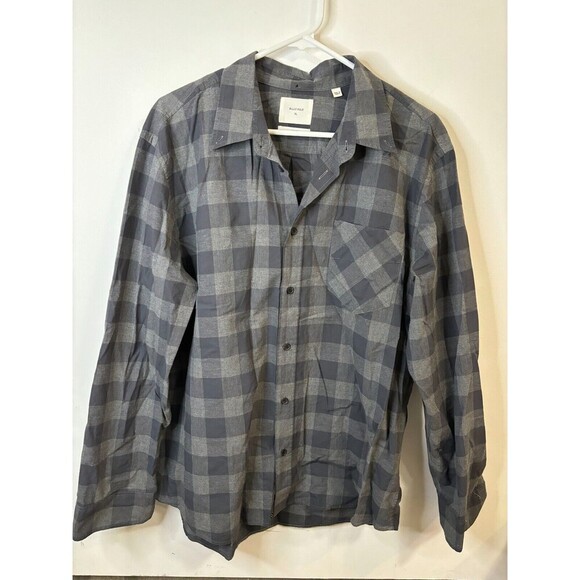 Billy Reid Other - Billy Reid Mens Standard Fit Flannel Long Sleeve Button Up Plaid Gray Shirt XL
